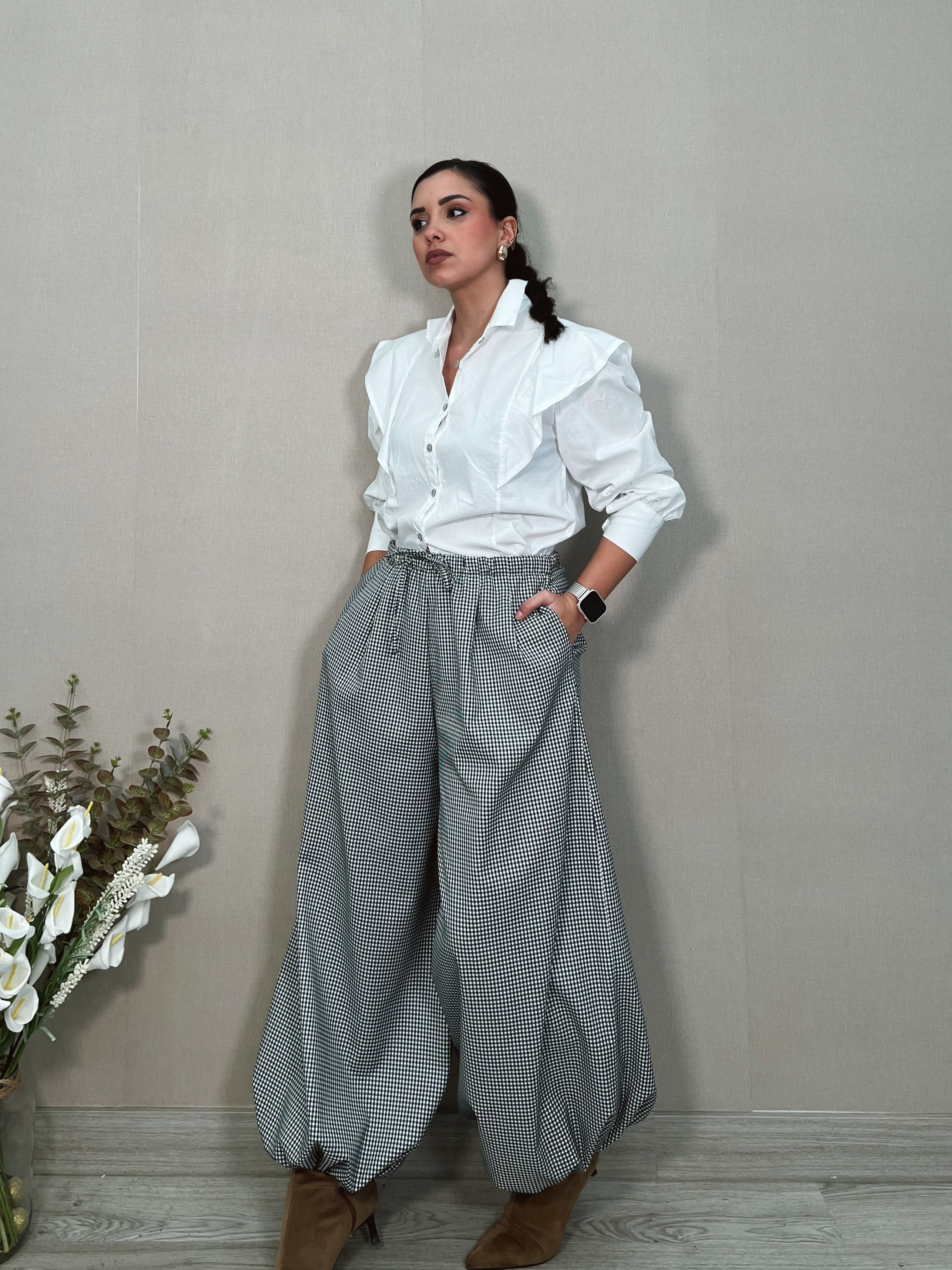 Pantalón Globo Vichy